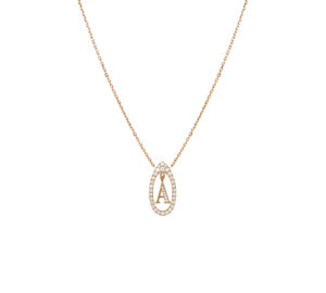 Collier Mila Initials Diamond or jaune 18 carats et diamants avec lettre alphabet