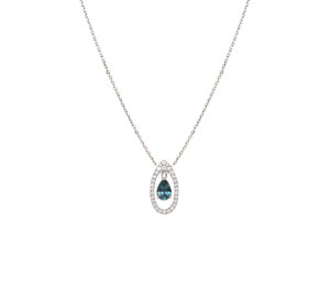 Collier Mila Only Blue topaze et diamants en Or blanc