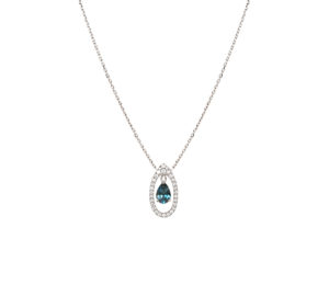 Collier Mila Only Blue topaze et diamants en Or blanc