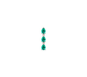 Boucle d'oreille Just Joy Trilogy Spring Tourmalines vertes et or blanc