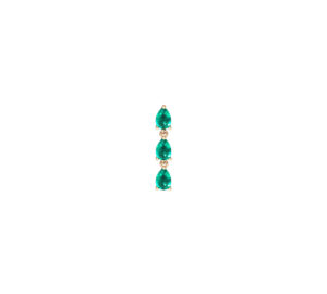 Boucle d'oreille Just Joy Trilogy Spring Tourmalines vertes et or jaune