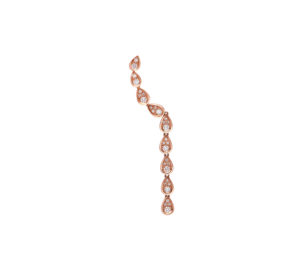 Boucle d'oreille amanda divine longue en or rose vue de face