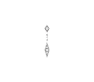 Boucle d'oreille babylone two en or blanc