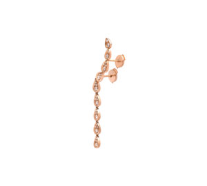 Boucle d'oreille eclipse divine en or rose vue de profil