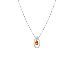 Collier Mila Only Golden Or blanc citrine et diamants