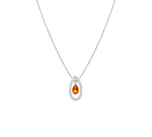 Collier Mila Only Golden Or blanc citrine et diamants