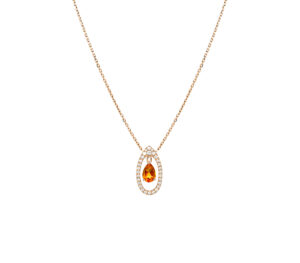 Collier Mila Only Golden Or jaune citrine et diamants