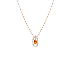 Collier Mila Only Golden Or rose citrine et diamants