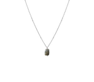 Collier Stone en argent et labradorite