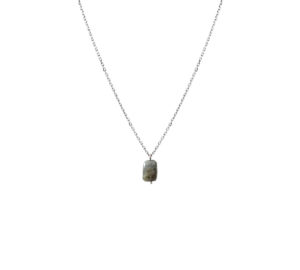 Collier Stone en argent et labradorite