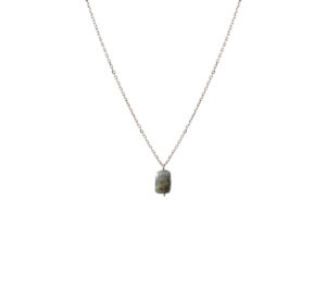 Collier Stone en or blanc et labradorite