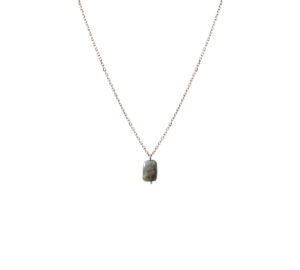 Collier Stone en or blanc et labradorite