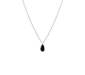 Collier Stone en or blanc et spinelle noire