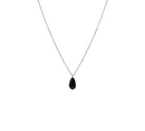 Collier Stone en or blanc et spinelle noire