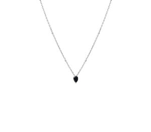 Collier Stone en argent et spinelle noire taille poire