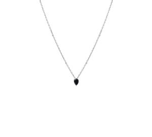 Collier Stone en argent et spinelle noire taille poire