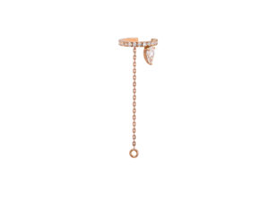 Ear cuff iris pear en or rose vue de profil