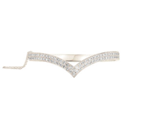 Jonc Iris Spike Or blanc et diamants