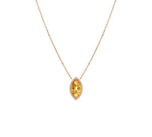 Collier Mila Marquise Golden Or jaune 18 carats citrine et diamants