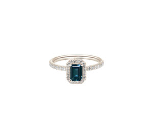 Bague Mila Blue Or blanc 18 carats avec topaze et diamants