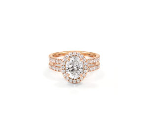 Bague Mila Double Ovale Diamant en or rose 18 carats