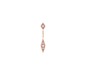 Boucle d'oreille babylone two en or rose