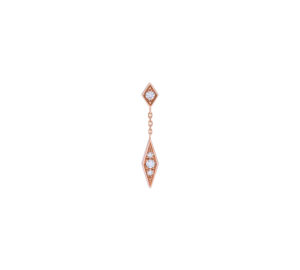 Boucle d'oreille babylone two en or rose