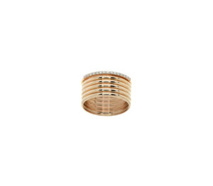 Bague sophia six en or rose vue de face-RD