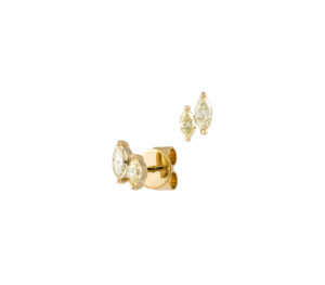 PUCE D’OREILLE JUST JOY TWINS MARQUISE en or jaune new-2