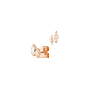 PUCE D’OREILLE JUST JOY TWINS MARQUISE en or rose new