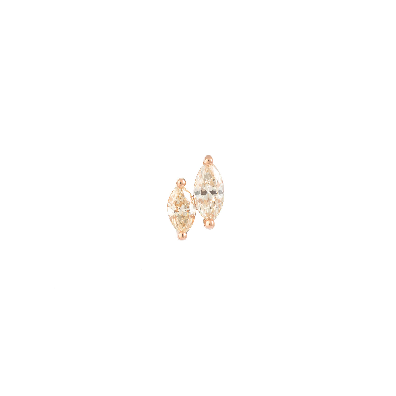 PUCE D’OREILLE JUST JOY TWINS MARQUISE en or rose