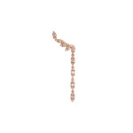 Boucle d'oreille amanda divine longue en or rose vue de face 2