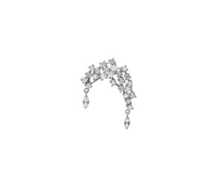 Boucle d'oreille amanda halfmoon en or blanc