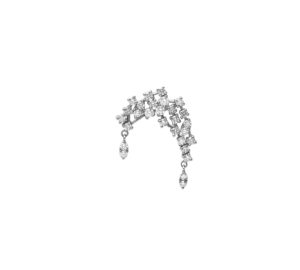 Boucle d'oreille amanda halfmoon en or blanc