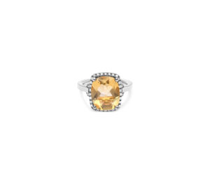 Bague mila coussin golden en or blanc