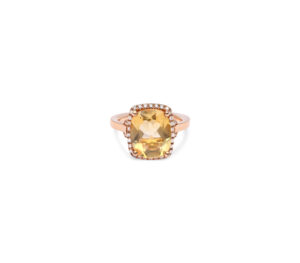 Bague mila coussin golden en or rose-2