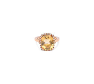 Bague mila coussin golden en or rose-2