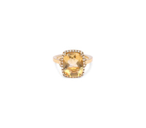 Bague mila coussin golden vue de face or rose