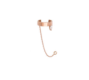 Ear cuff iris gold pear en or rose vue de profil