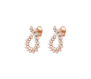 Boucle d'oreille amanda empire twist en or rose vue de profil