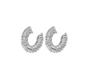 Boucle d'oreille sophia twist en or blanc