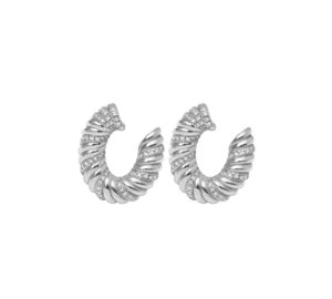 Boucle d'oreille sophia twist en or blanc