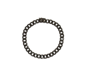 Bracelet paving en dimant noir vue du dessus