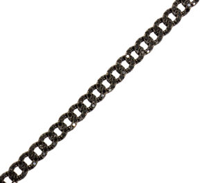 Bracelet paving en dimant noir vue du dessus et ouvert