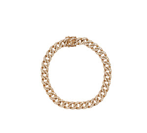 Bracelet paving en or rose vue du dessus