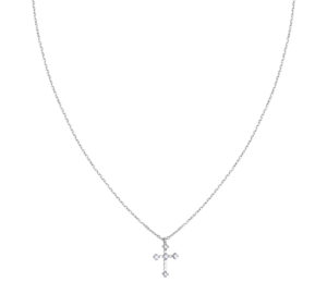 Collier sign croix en or blanc