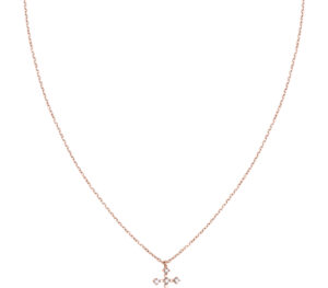 Collier sign croix en or rose