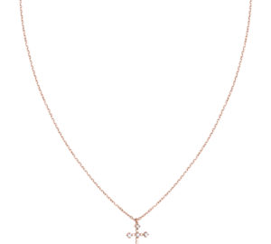 Collier sign croix en or rose