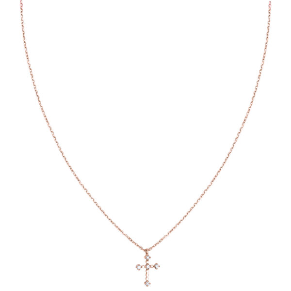 Collier sign croix en or rose