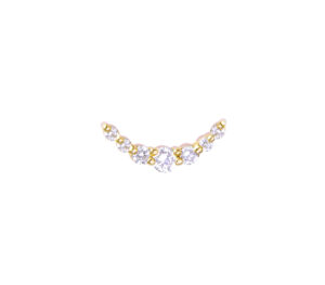 Puce d'oreille iris wave en or jaune 7 diamants